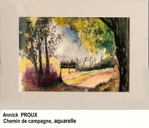 Annick Proux "Chemin de campagne" Aquarelle